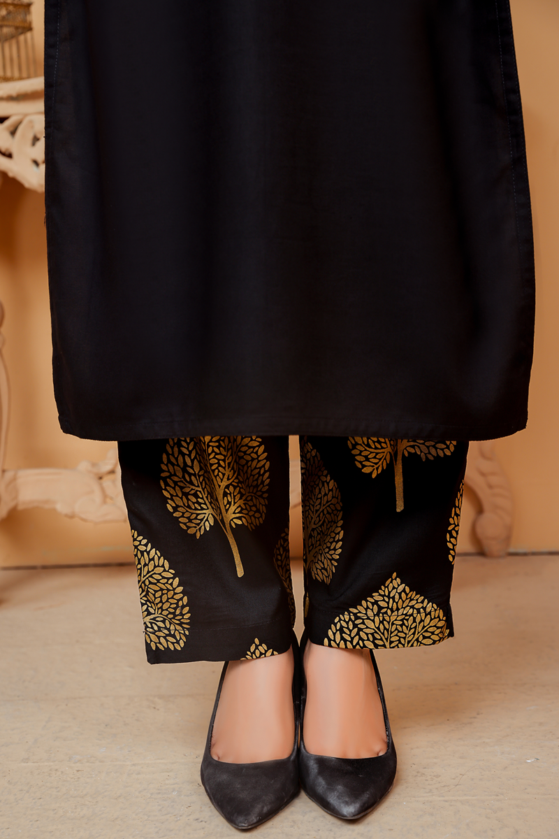 Black Gold Printed Trouser