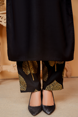 Black Gold Printed Trouser